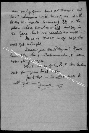 FIRST WORLD WAR CORRESPONDENCE Frank to Will re camera